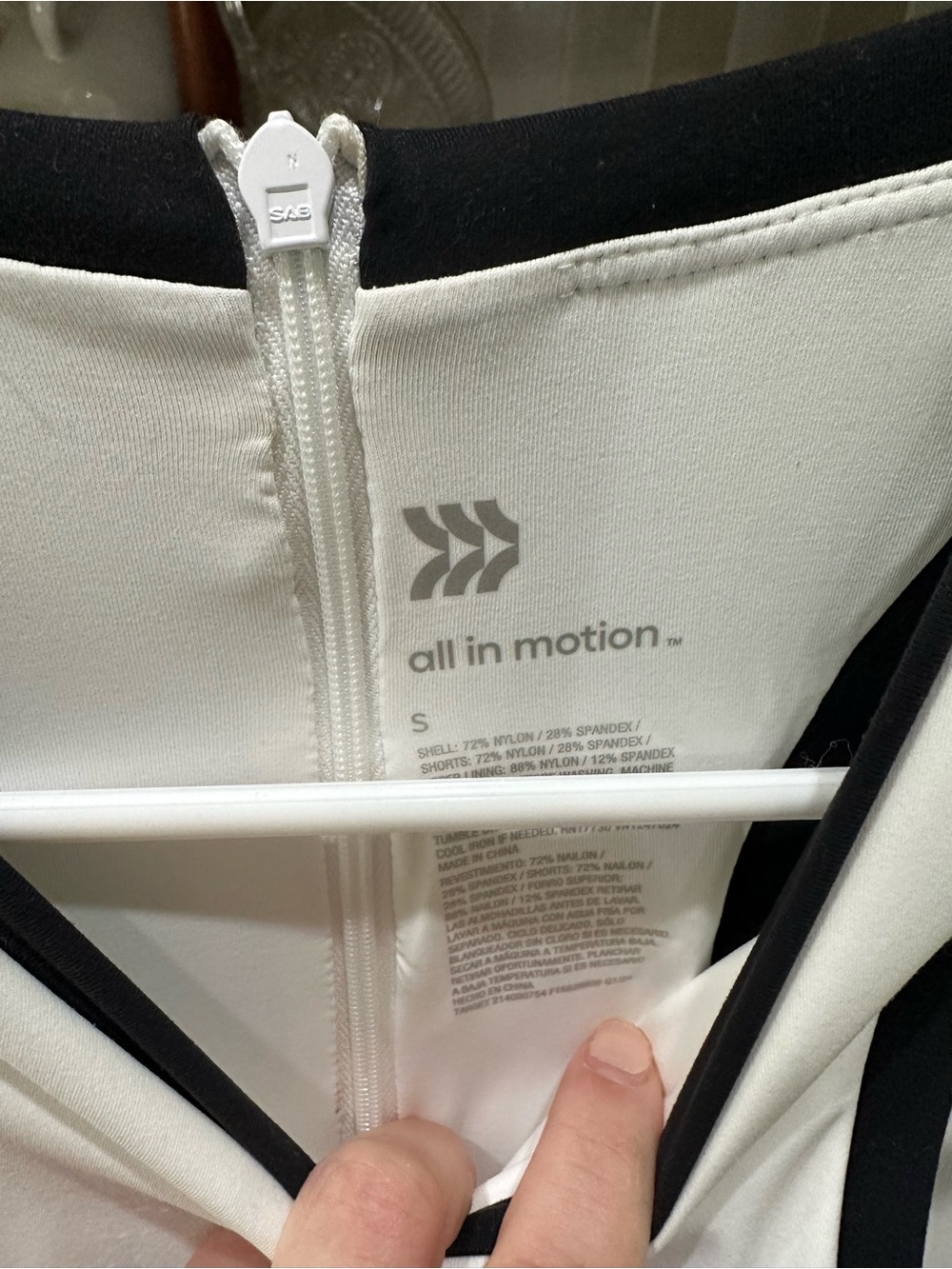 All in Motion White Sleeveless Tennis Dress with Black Trim - Picture 2 of 2
